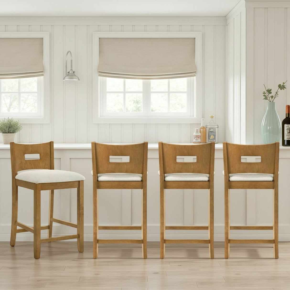 Ren - 30" Bar Height Rubberwood Barstool