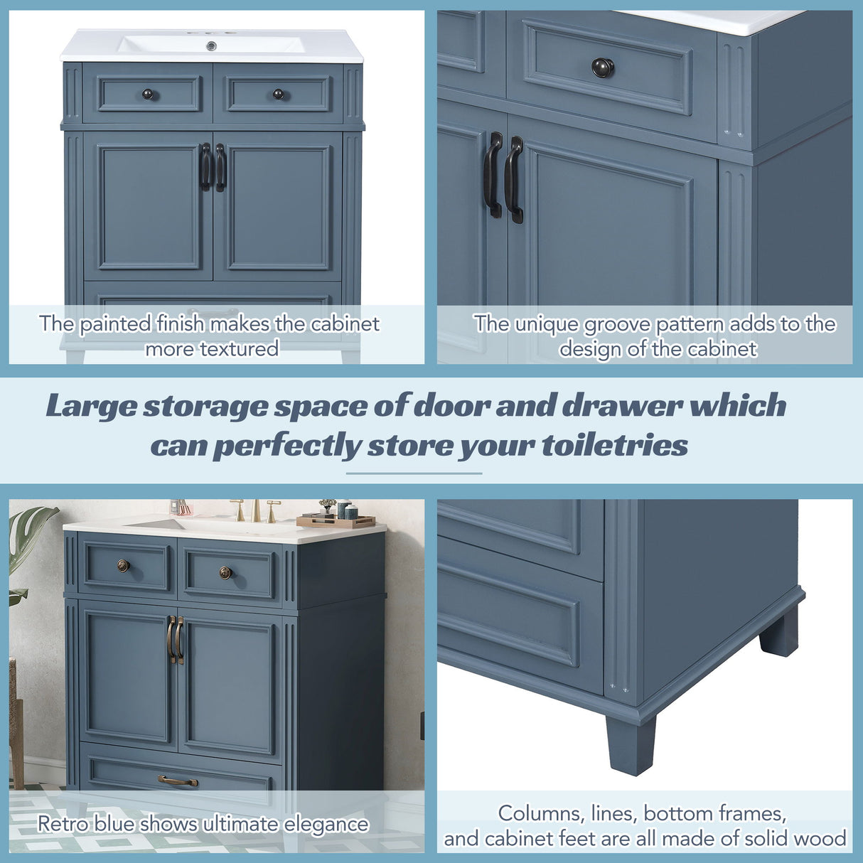 Bathroom Vanity With Sink, Storage Cabinet