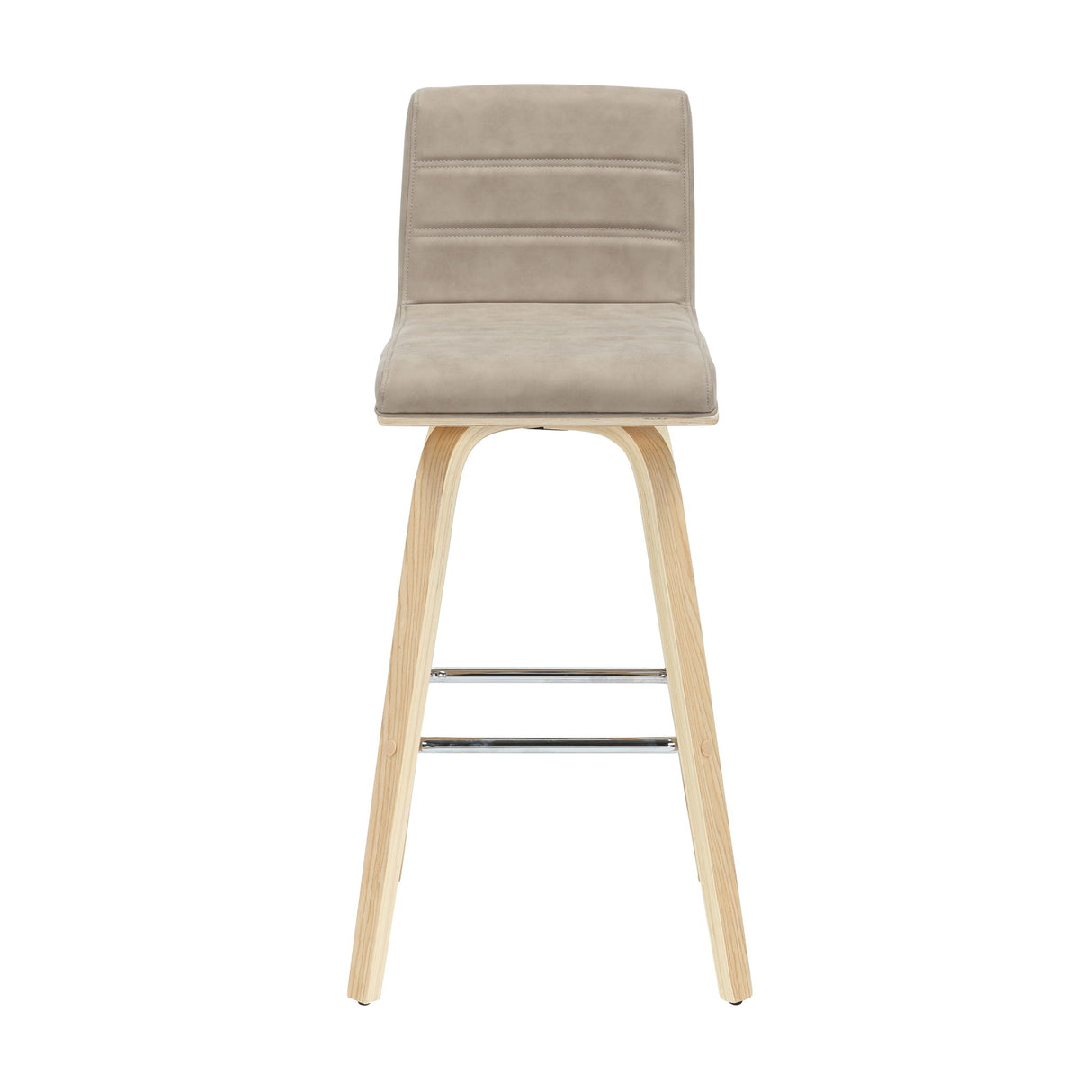 Vienna - 39.5" Swivel Bar Height Square Back Wood Bar Stool With Faux Leather Seat