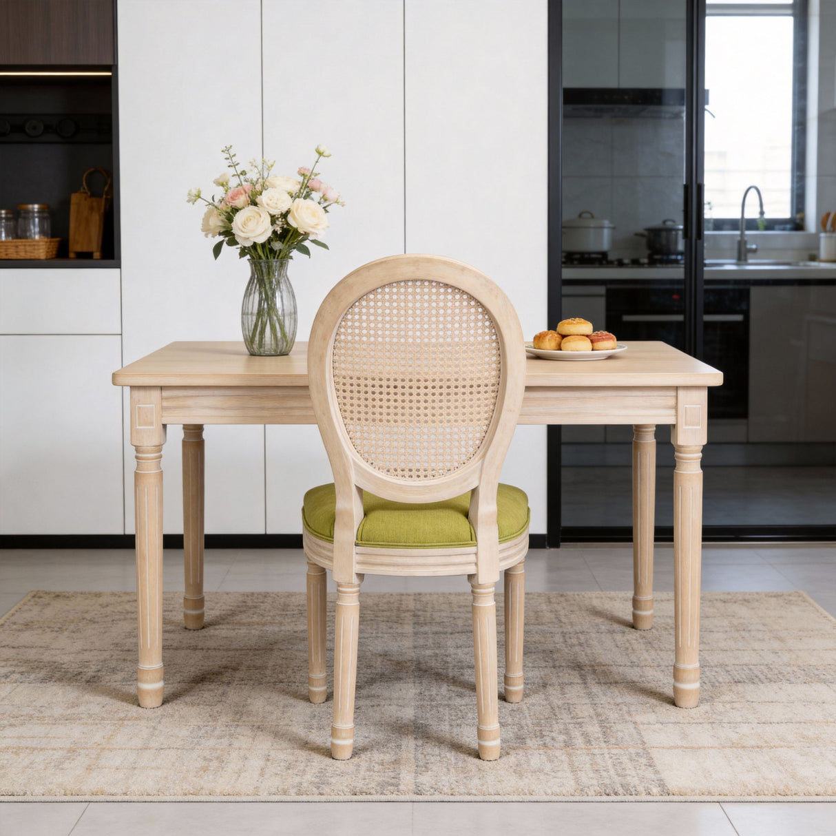 French Country Dining Chairs & Round Back (Set of 2)