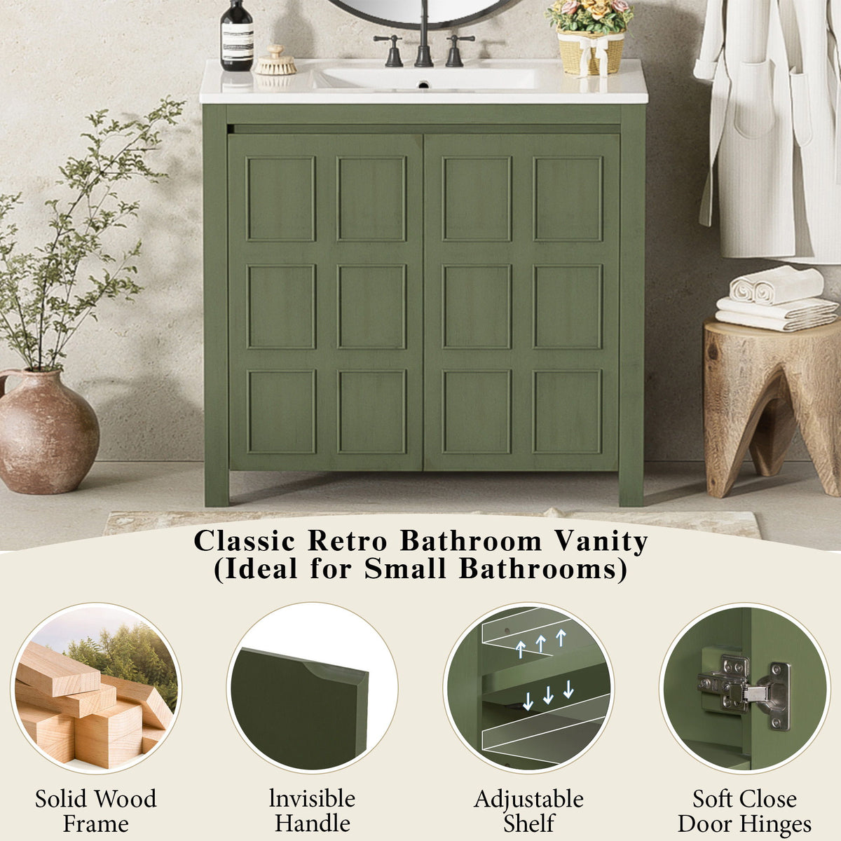 Bathroom Vanity Organizer With Sink, Combo Cabinet Set, Bathroom Storage Cabinet