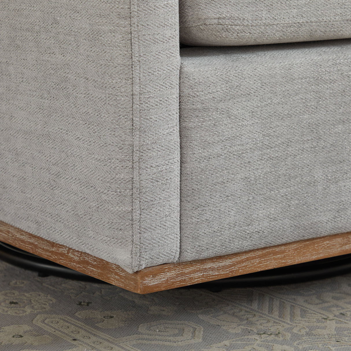 Square Upholstered Swivel Accent Chair