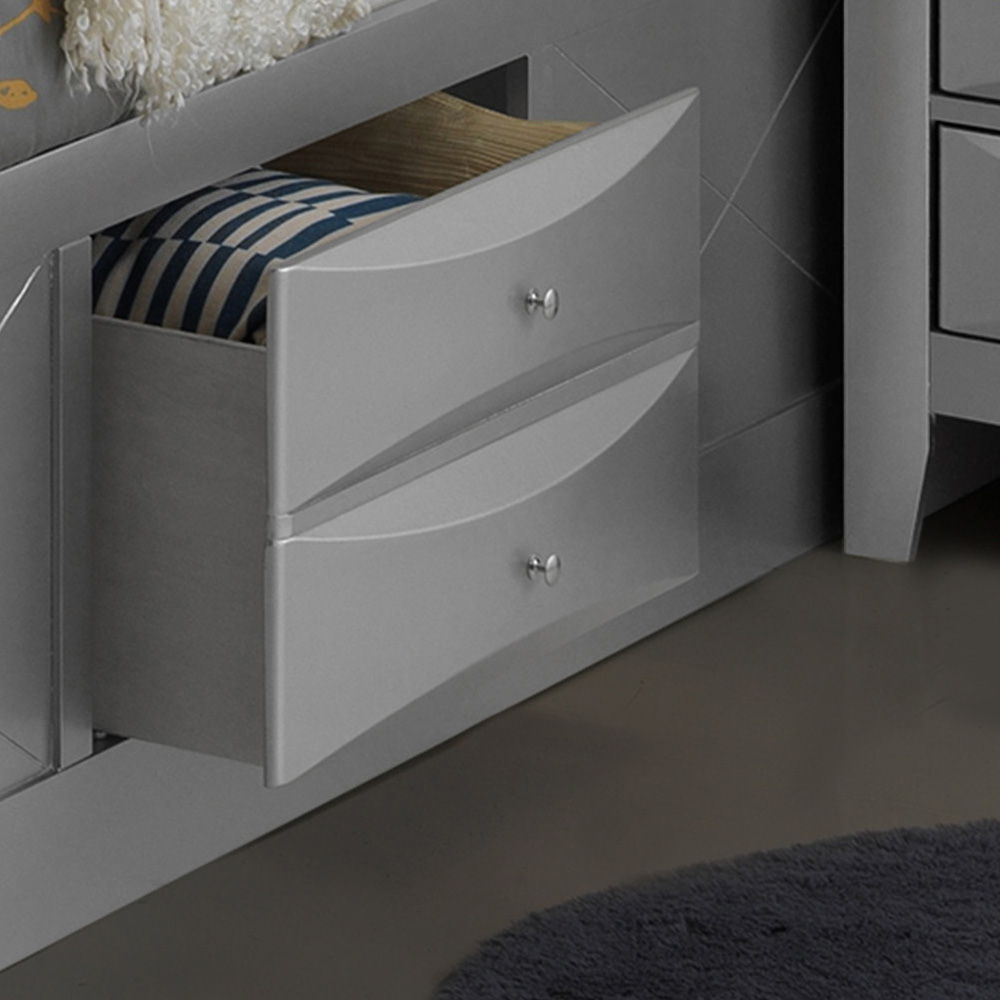 Modern Design Storage Bed With Bookcase Headboard