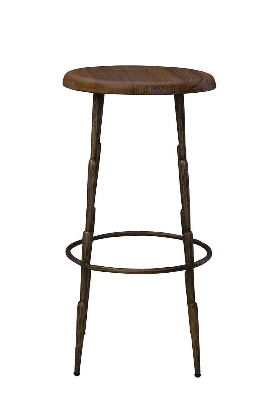 Zazu - Counter Stool - Dark Brown / Bronze