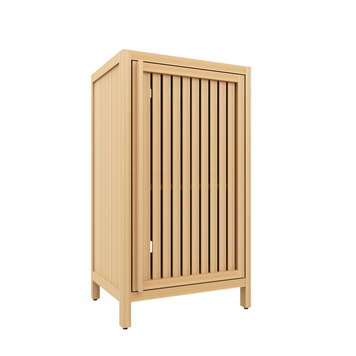 Bamboo Freestanding Storage Cabinet With Door And Shelf For Bathroom, Living Room, Kitchen - Natural / Natural Wood