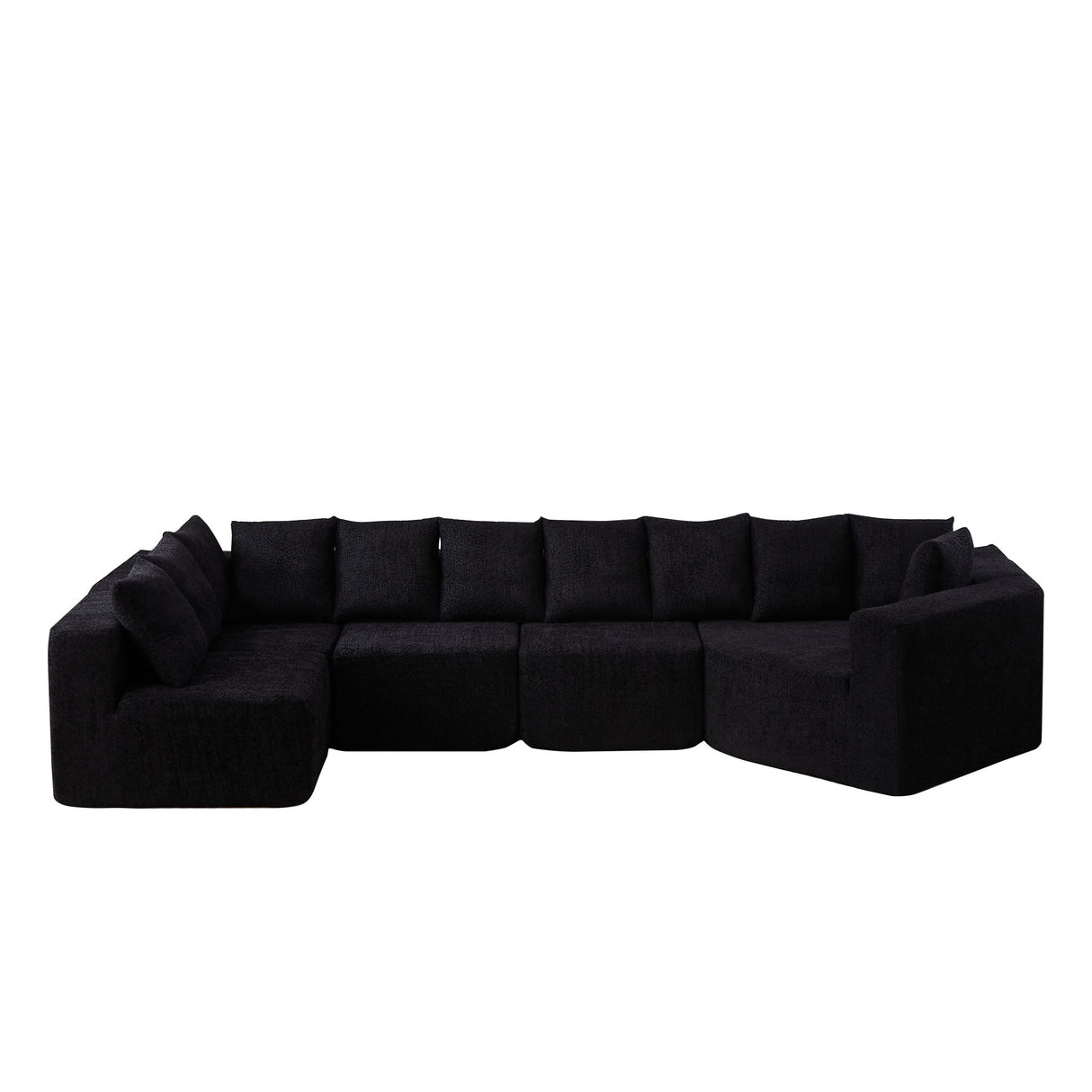 L - Shaped Modular Sofa With Deep Seat And 11 Pillows