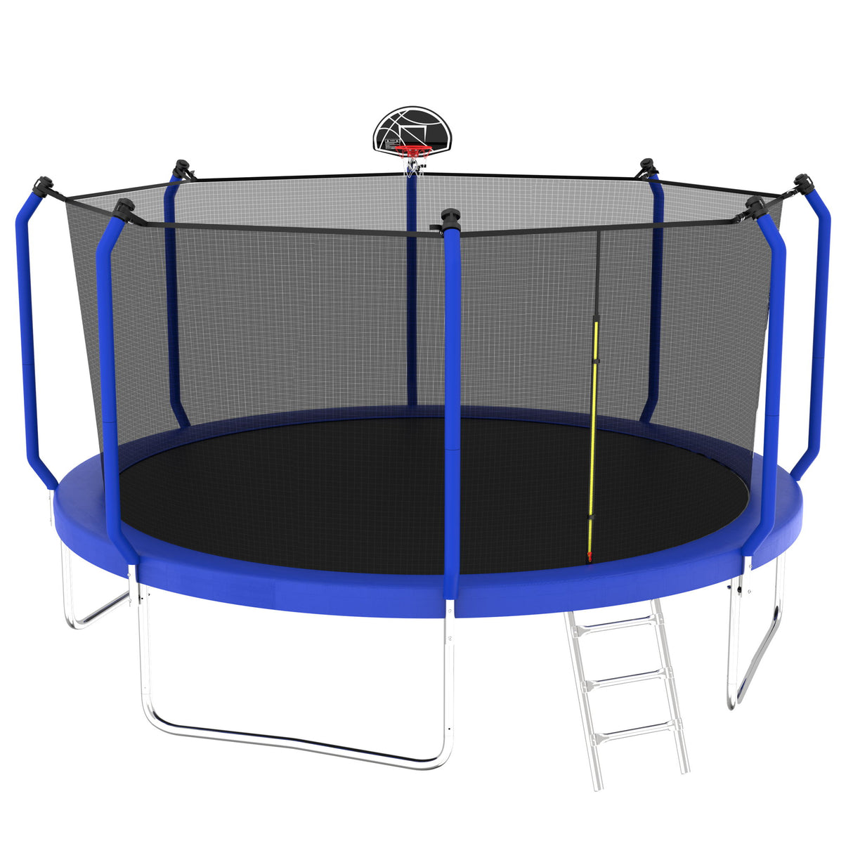 Trampoline With Basketball Hoop, Astm Approved Reinforced Type Outdoor Trampoline With Enclosure Net - Trampolines - Alpine Outlets
