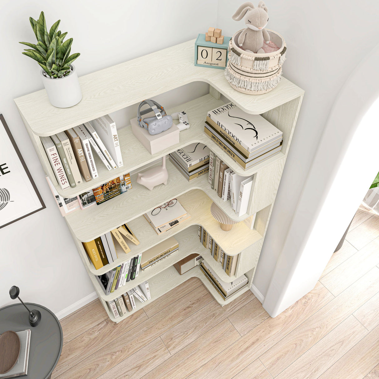L-Shaped Corner Bookshelf