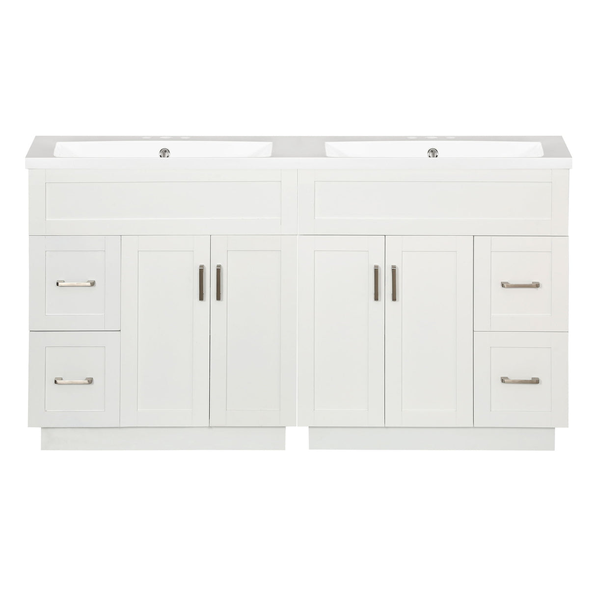 Bathroom Vanity With 2 Doors, 2 Drawers, Adjustable Shelf, Hidden Slides & Soft Close Hinges