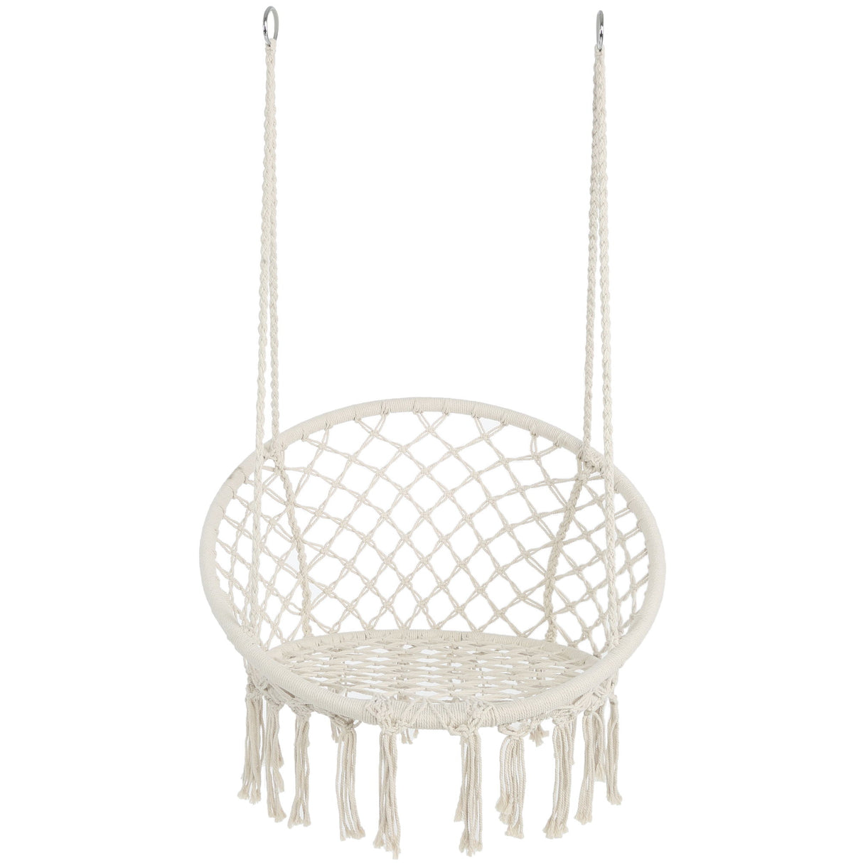 Macrame Hanging Hammock Chair, Rope Swing For Indoor And Outdoor Use