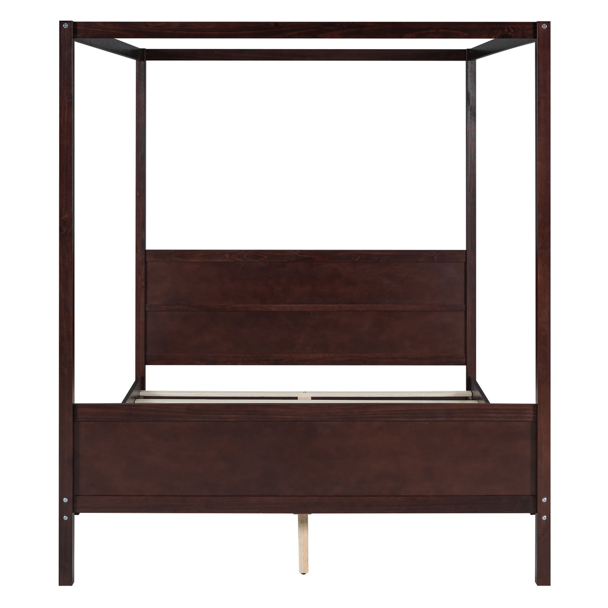 Canopy Platform Bed With Headboard And Footboard, Slat Support Leg