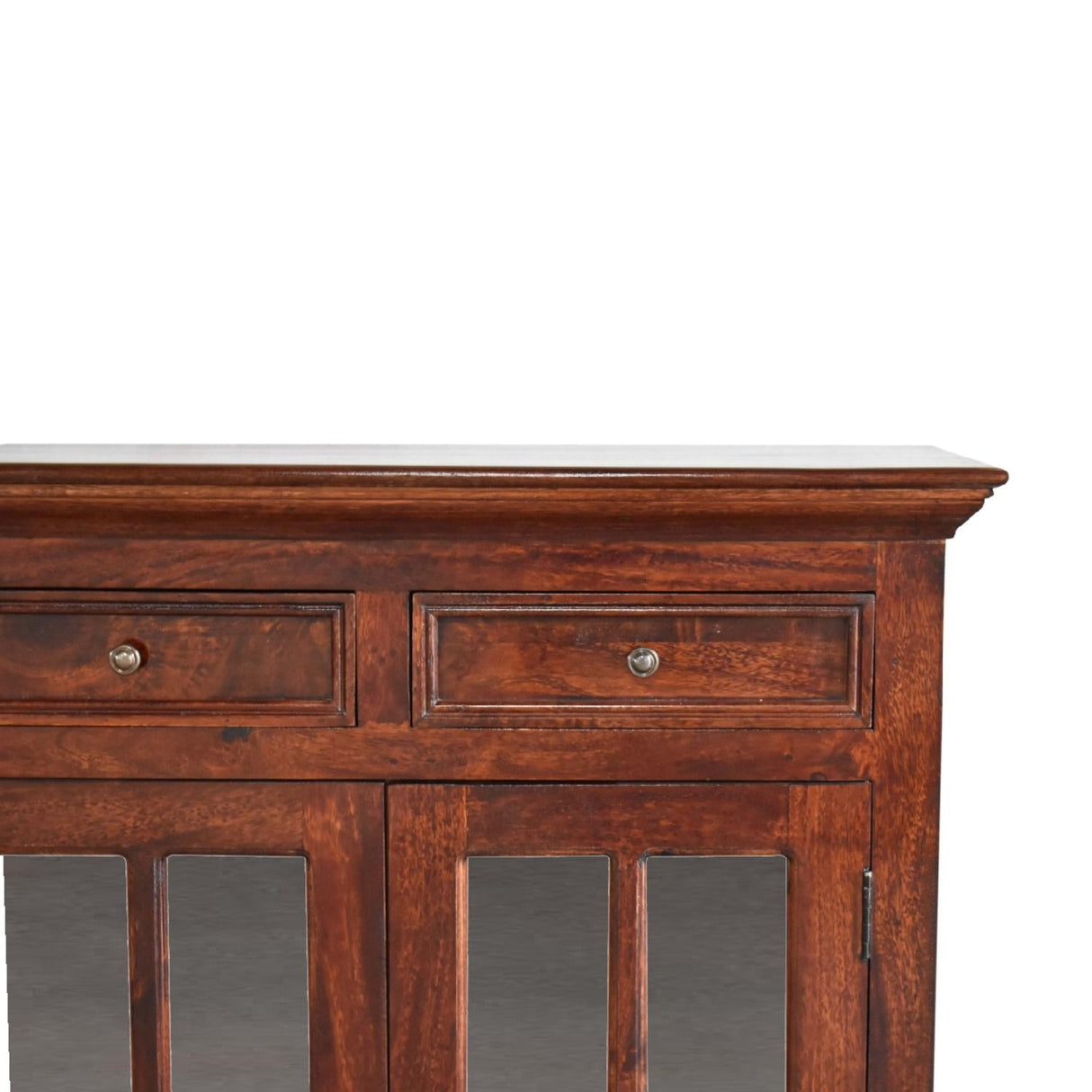 Large Glazed Sideboard Buffet Cabinet Storage Unit Solid Wood 65x35in