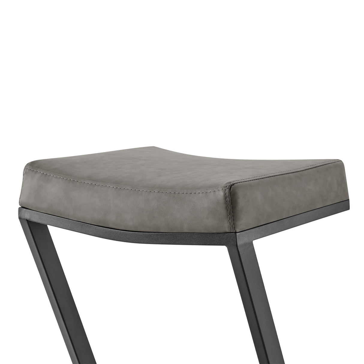 Atlantis - 30" Vintage Backless Bar Stool - Matte Black / Gray