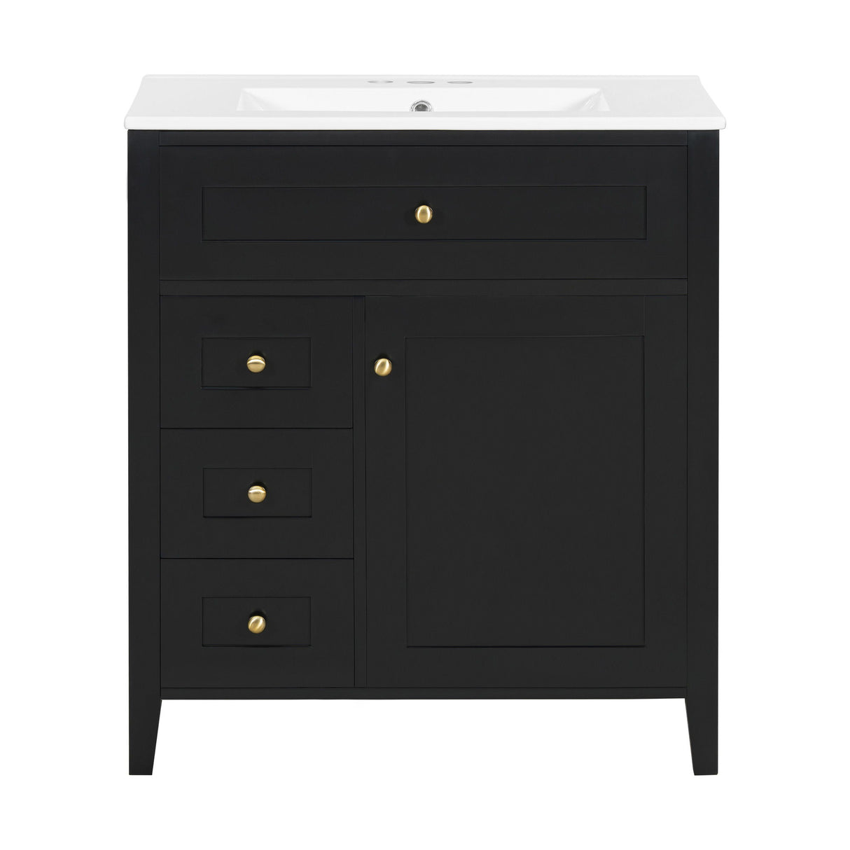 Bathroom Vanity With Sink, 3 Drawers And Adjustable Shelf, Freestanding Storage Unit