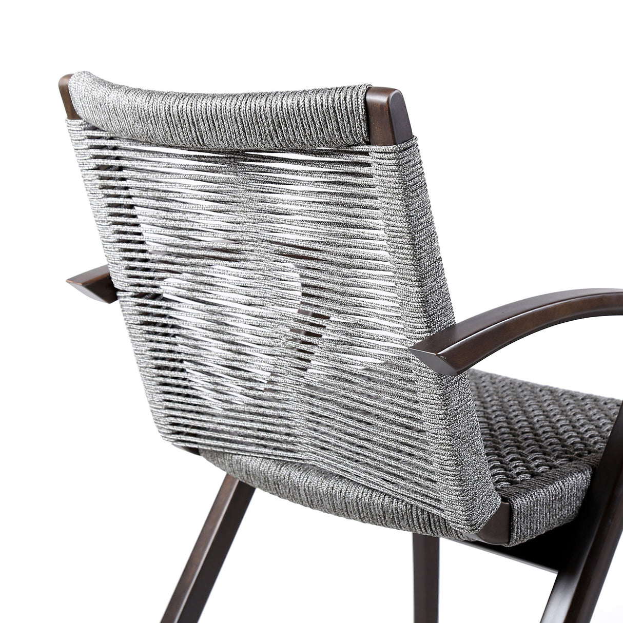 Brielle - Outdoor Dark Eucalyptus Wood And Gray Rope Dining Chairs - (Set Of 2)
