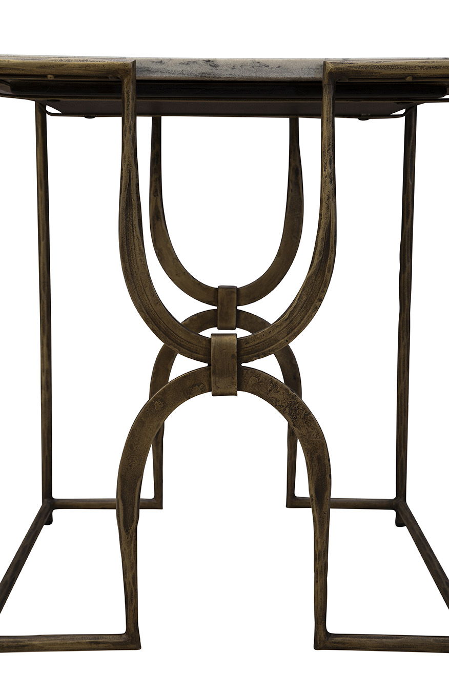 Sandra - End Table - Gray / Bronze
