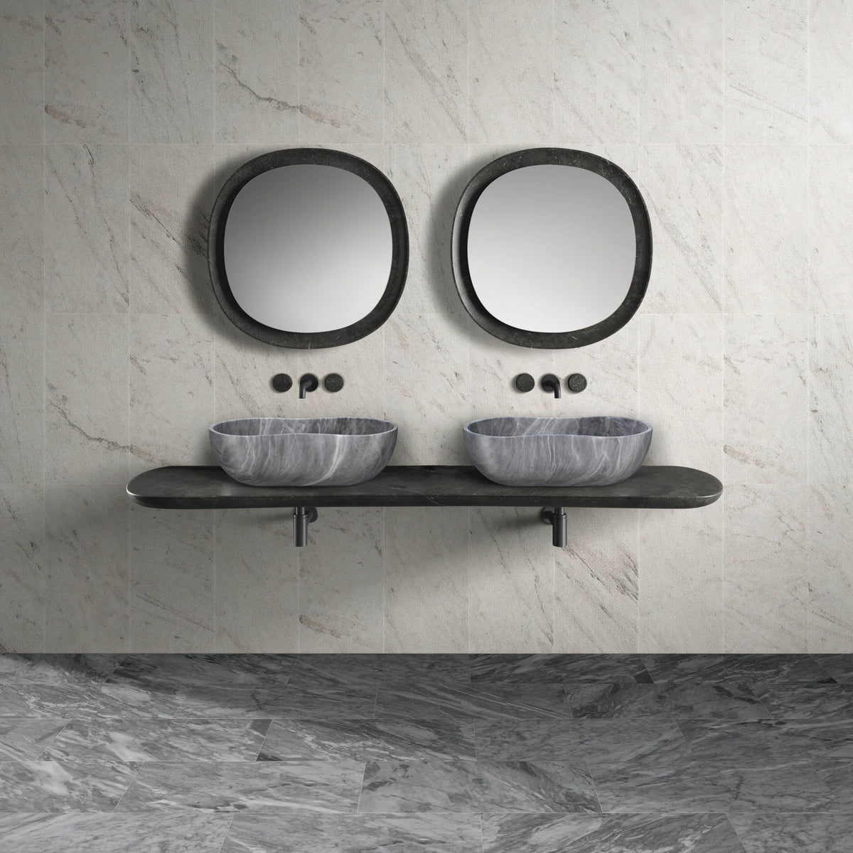 Bathroom Vessel Sink With Wavy Design