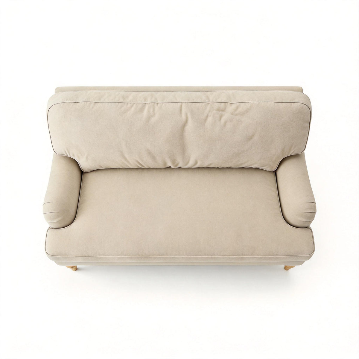 Loveseat Sofa, Upholstered Small Couch For Living Room - Cream Beige