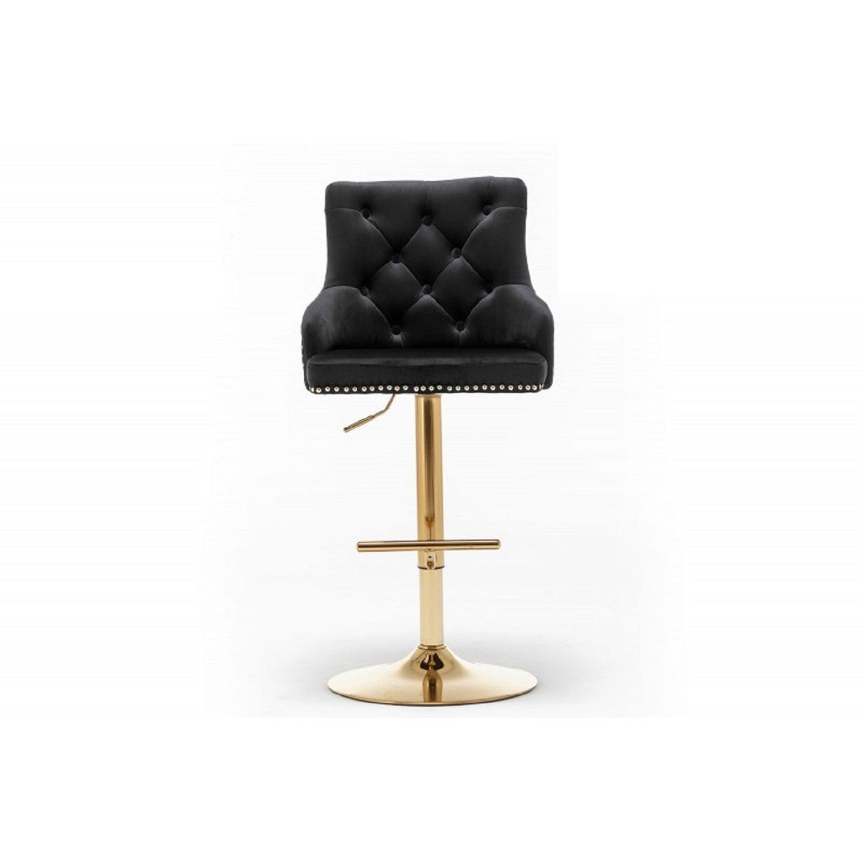 Adjustable Swivel Bar Stool With Nailhead Trim (Set of 2)