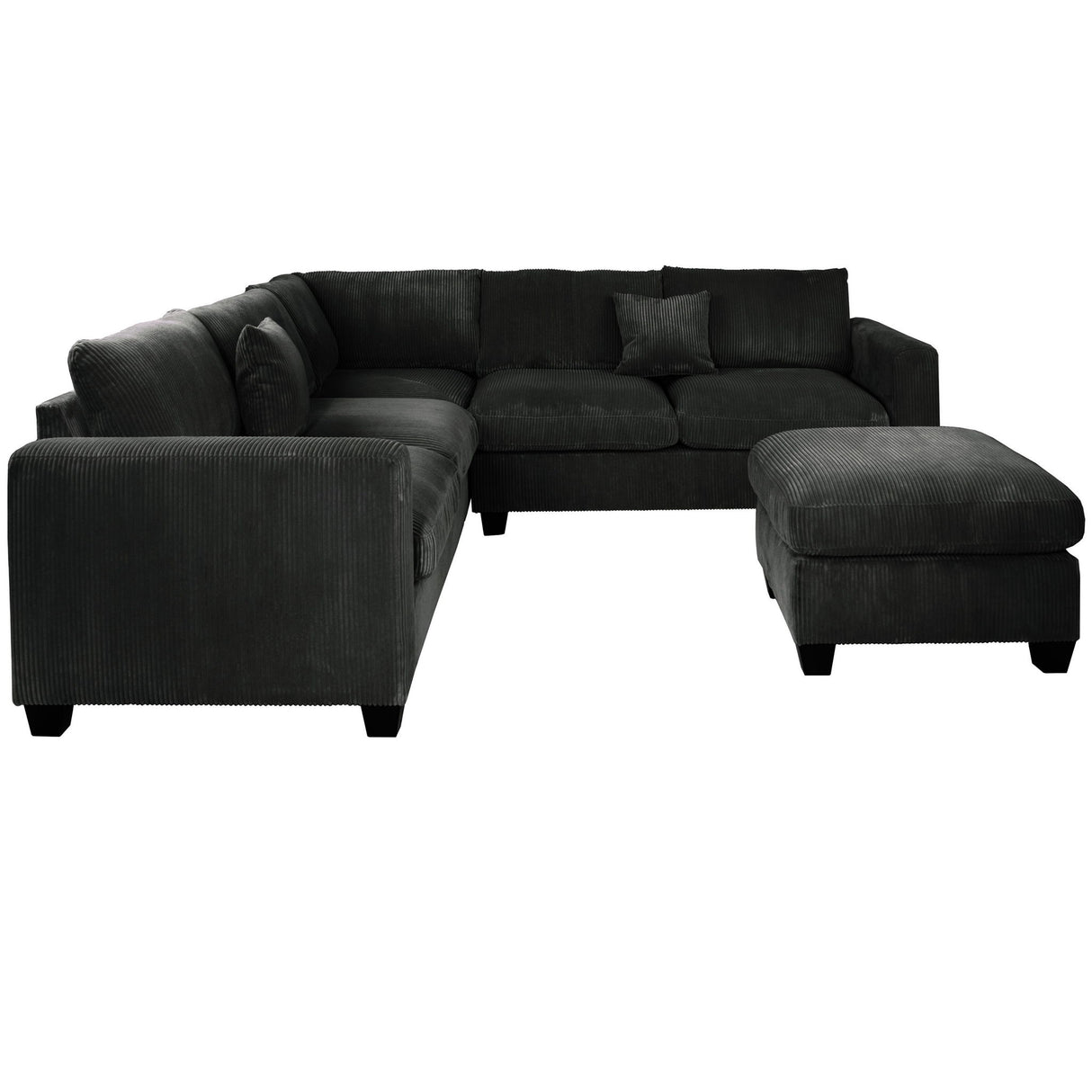 Modern Style L-Shaped Sectional Set With Ottoman