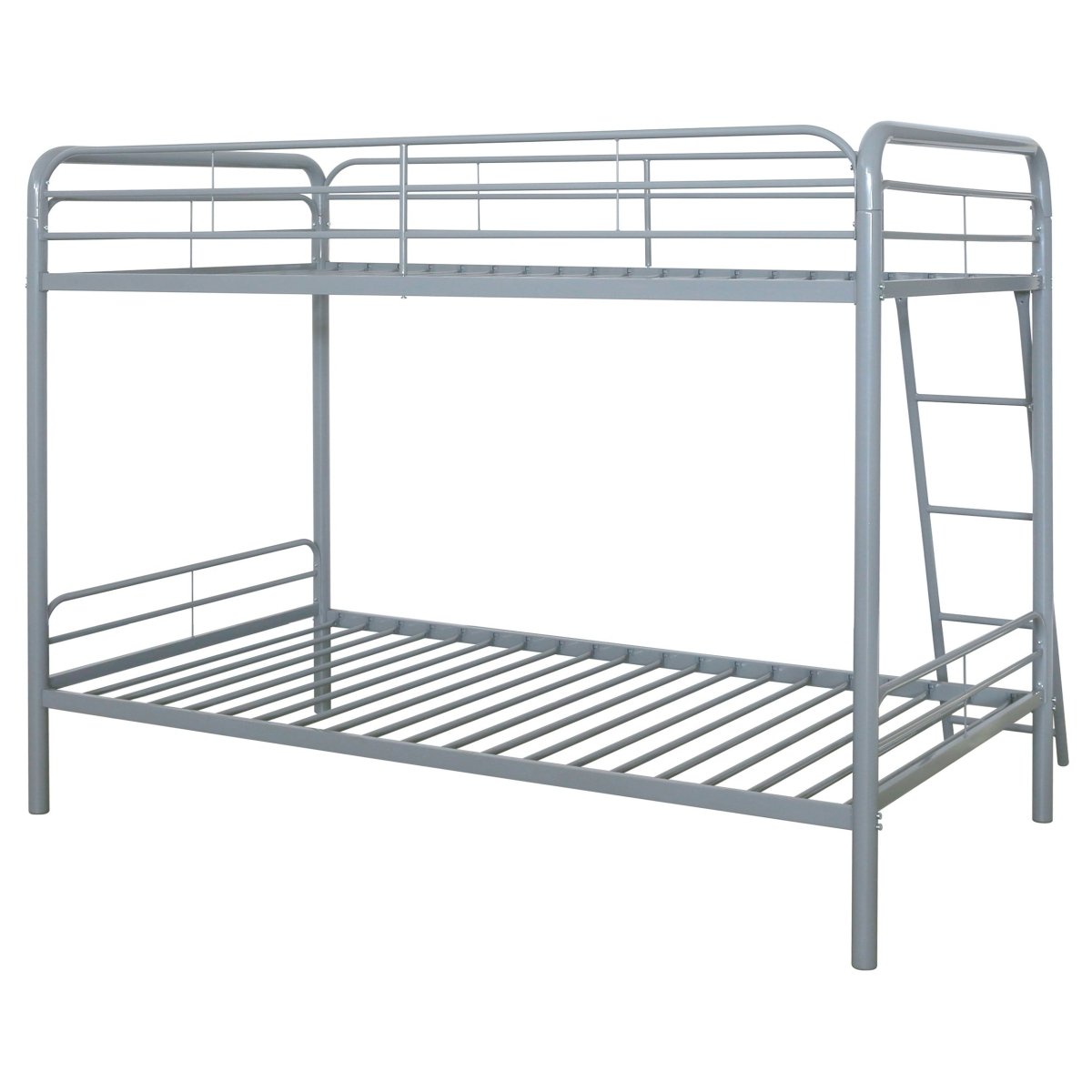 Carson Twin Over Twin Metal Bunk Bed - Glossy Silver - Bunk & Loft Beds available at Alpine Outlets in Denver
