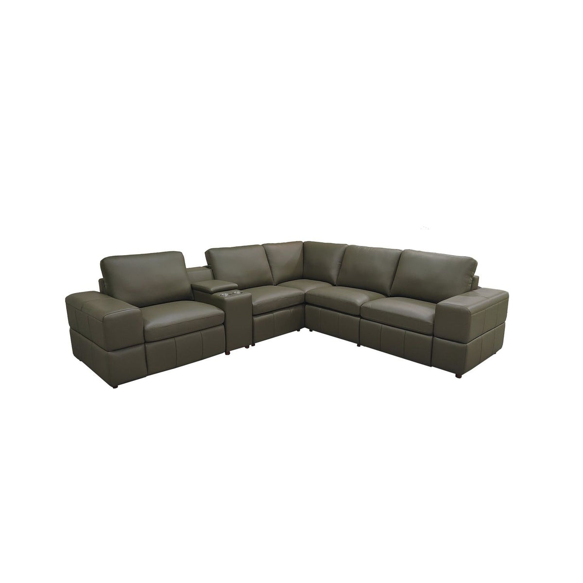 Upholstered Large Arms Sectional With Recliner Seats