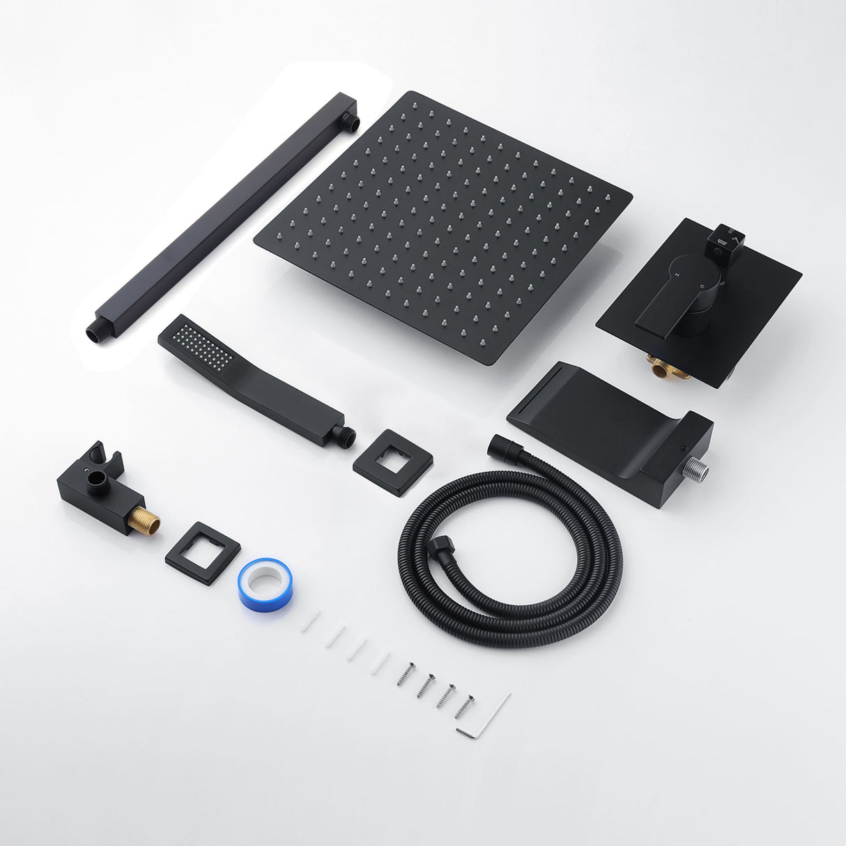 Modern 10" Wall Mounted Rainfall Shower Head System