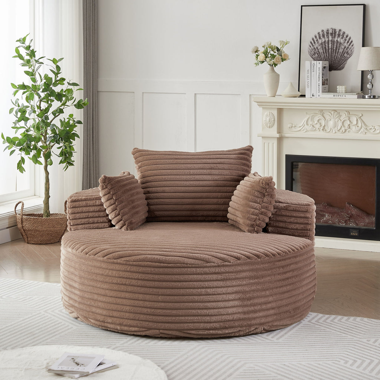 Modern Single Sofa With Backrest Pillow For Living Room
