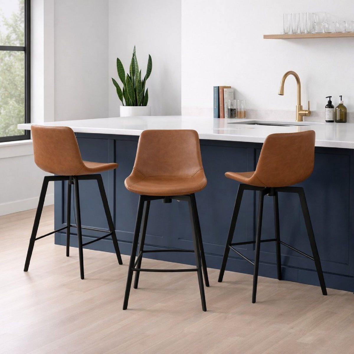 Swivel Counter Stool - Brown