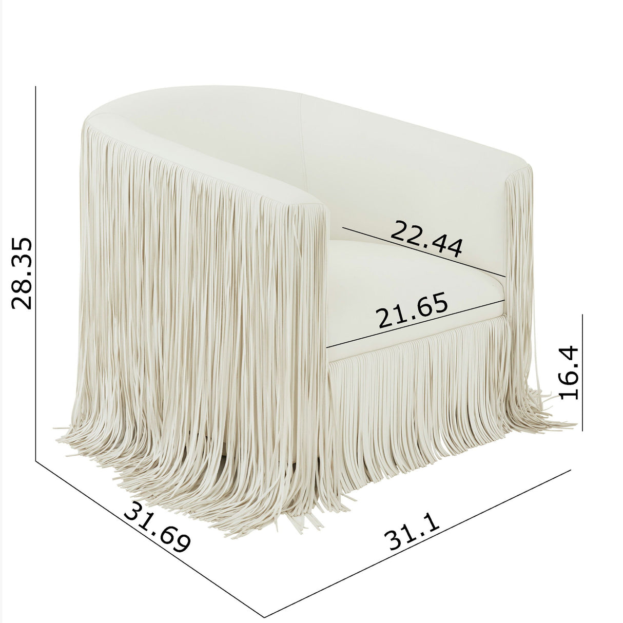 Isle - Swivel Chair With Fringe Accent