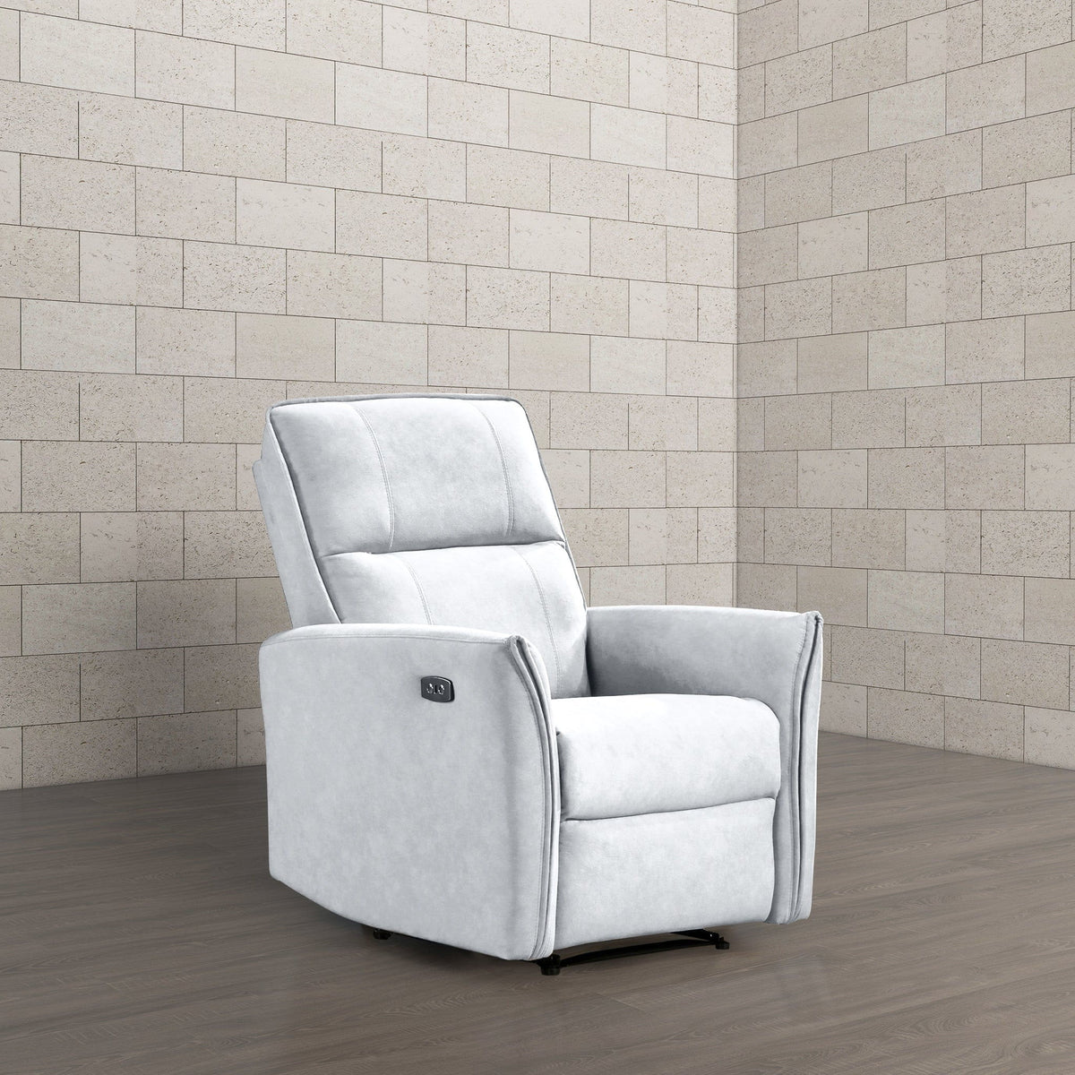 Asheville - Suede Recliner Chair - Light Gray