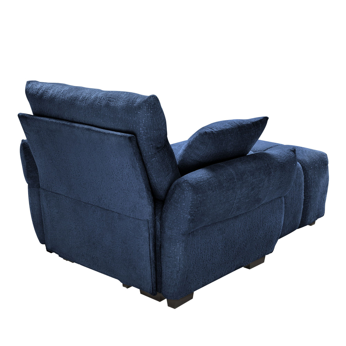 Modern Ergonomic Single Seater Sofa With Ottoman, High Resilience Support - Blue