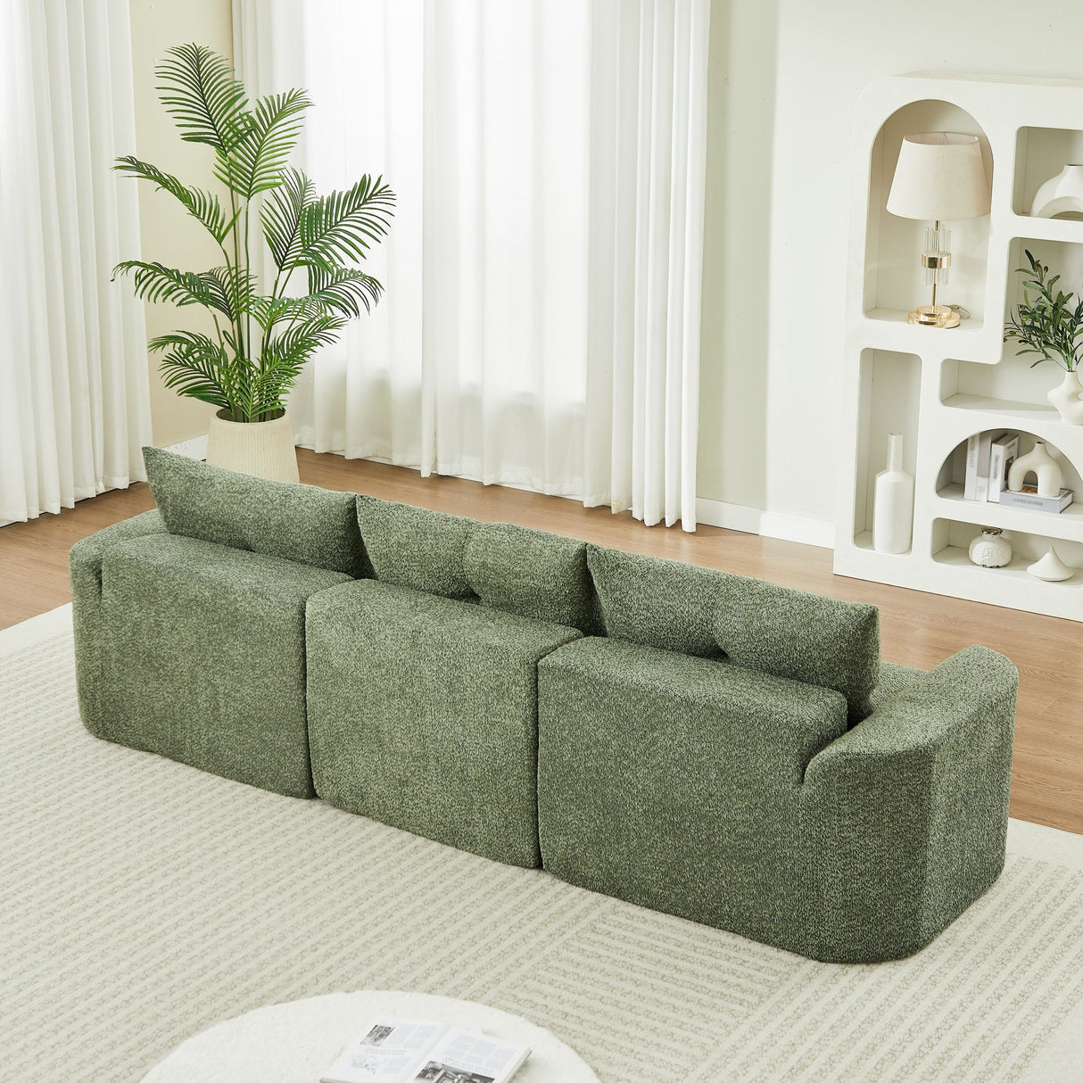 3 Seater With Thickened Armrests Sofa For Living Room