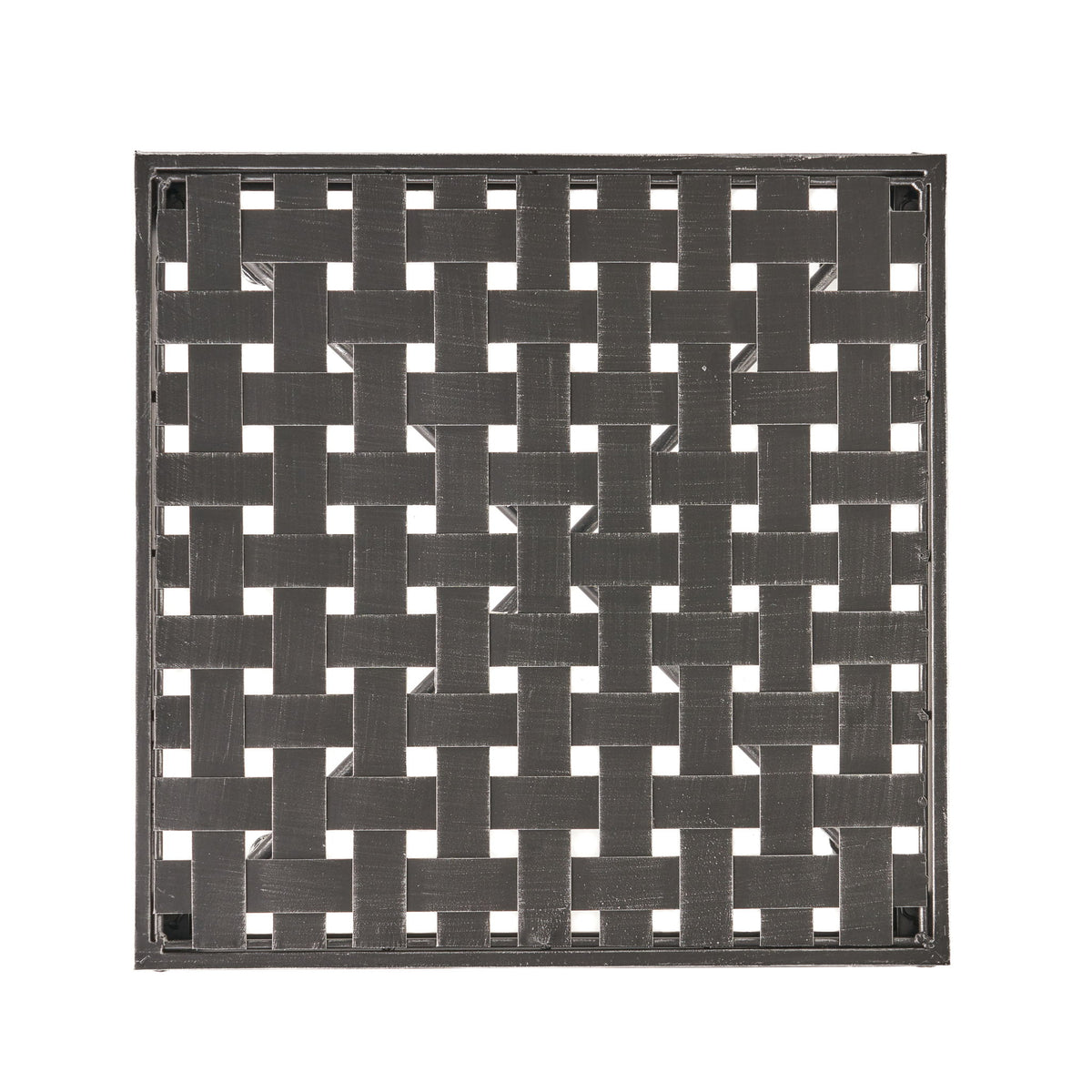 Outdoor Square Side Table With X Shaped Iron Frame - Black