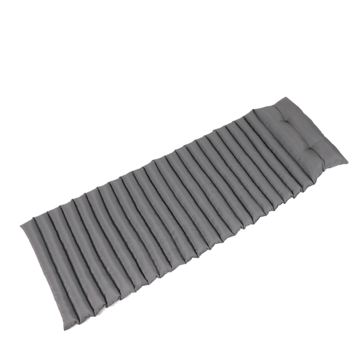 2 Piece Outdoor Chaise Lounge Chair Cushion Set, Polyester Replacement Seat Pads - Gray