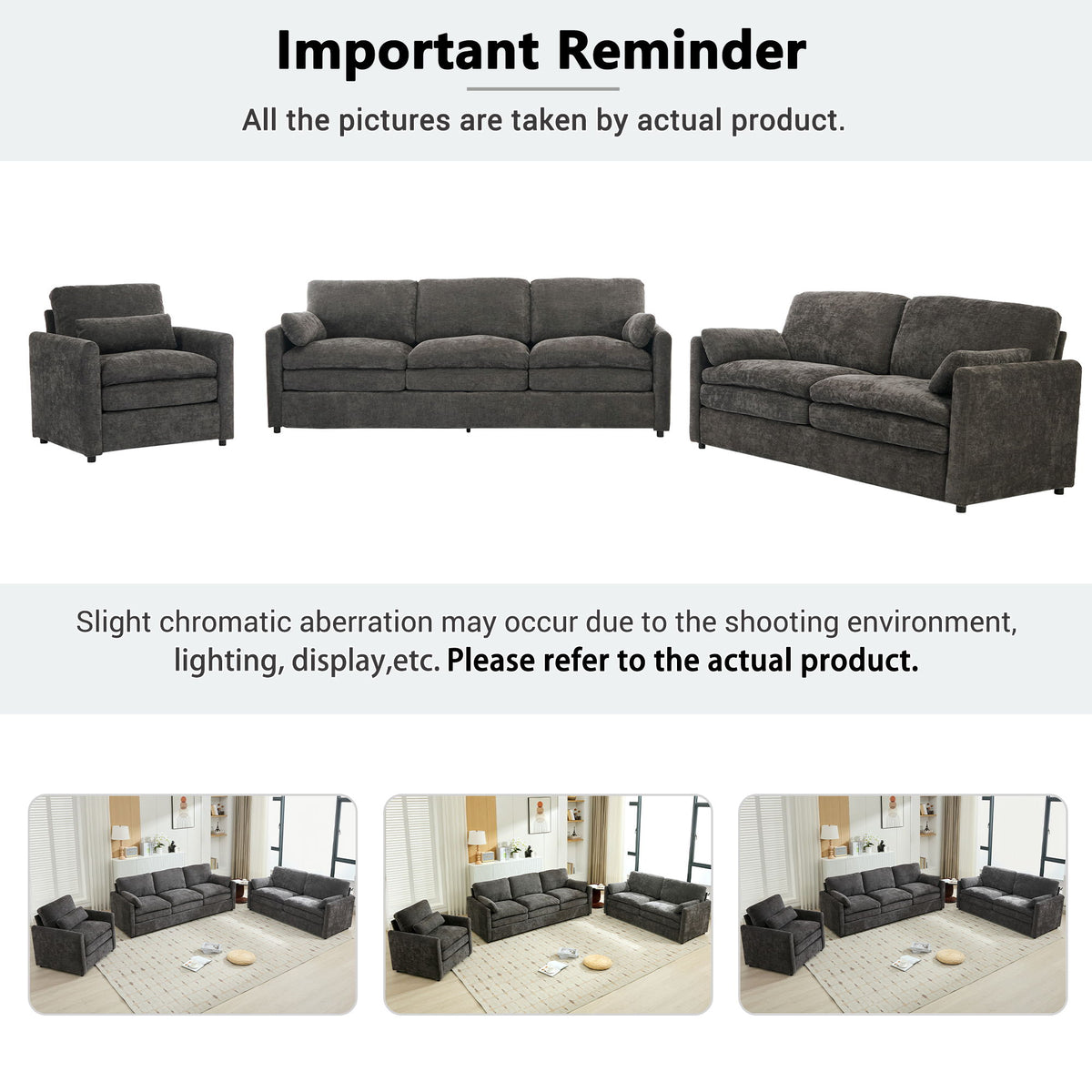 Cozy Upholstered Sofa Set For Living Room