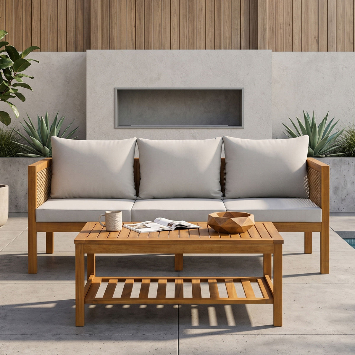 Patio Set Outdoor With Coffee Table And Cushions