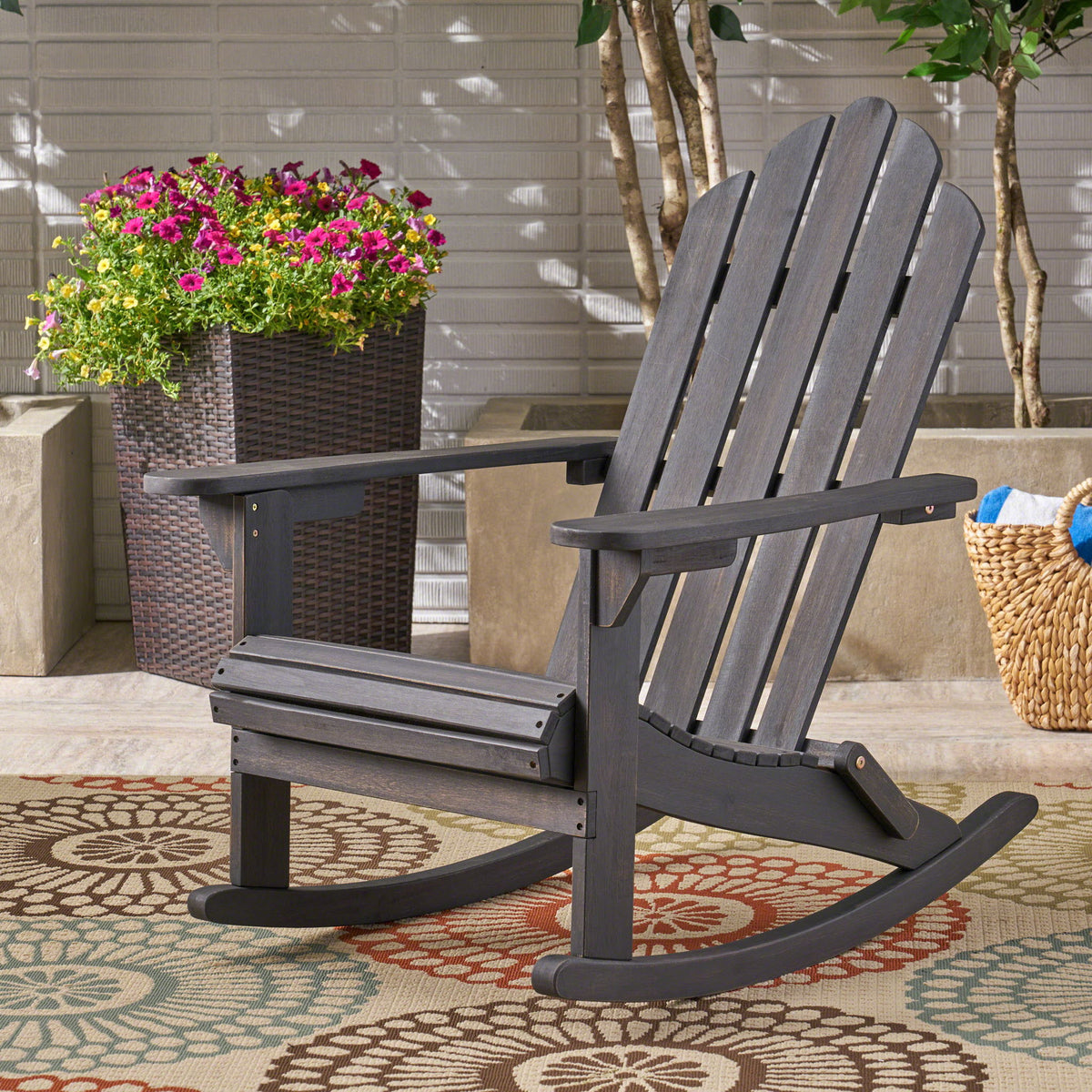 Echoes - Outdoor Acacia Wood Adirondack Rocking Chair