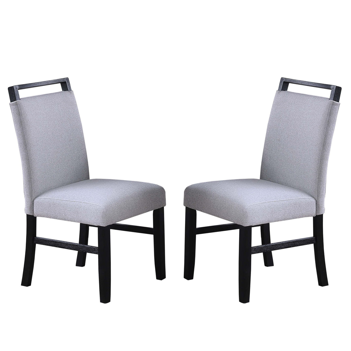 Dining Chairs With Handle Upper Backrest (Set of 2) - Charcoal