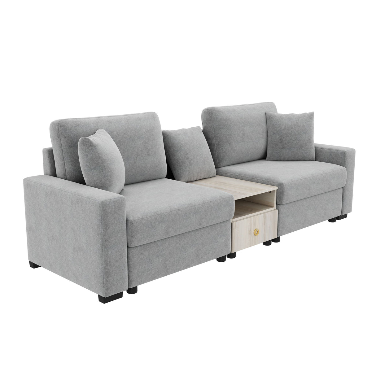 Modular Sofa Couch With Storage Armrest And Center Console