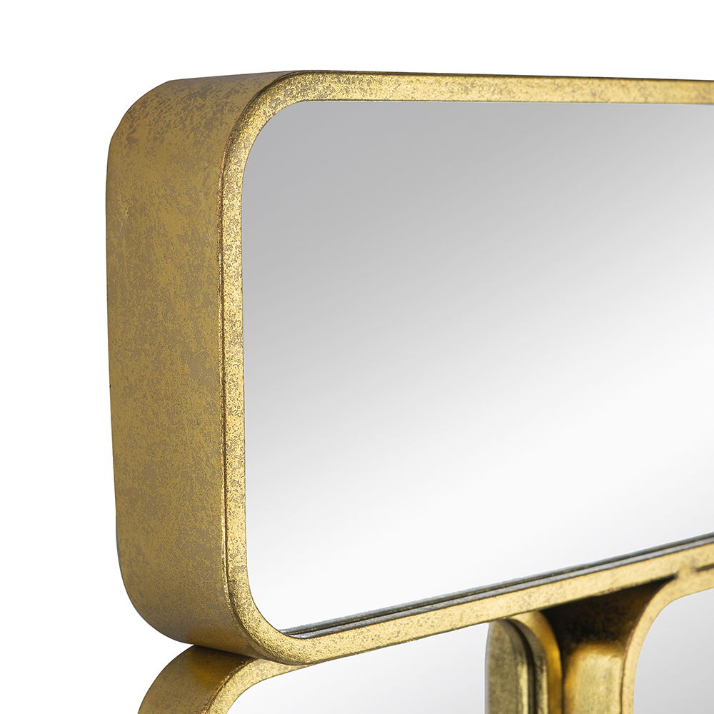 Mirror With en Metal Framed Decorative Rectangle Mirror For Bedroom Dressing Room, Hallway Or Living Spac - Gold - Wall Mirrors - Alpine Outlets