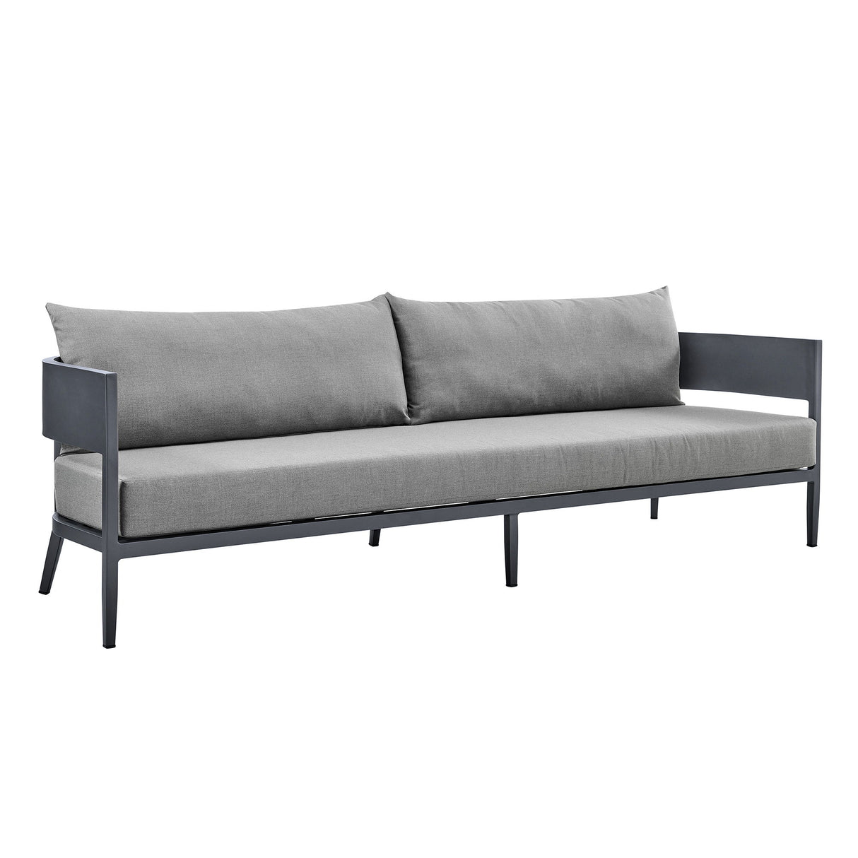 Menorca - 4 Piece Outdoor Dark Gray Aluminum & Fabric Outdoor Conversation Set