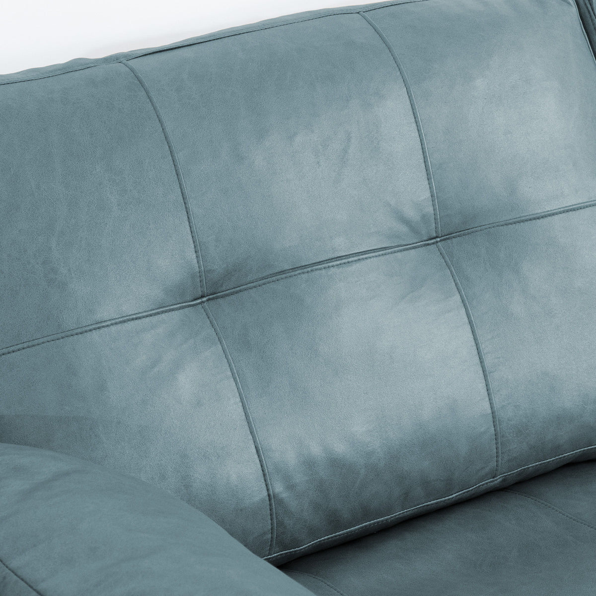 L - Shaped Modular 2 Seater Sofa With Movable Ottoman And High Density Sponge Cushions For Living Room