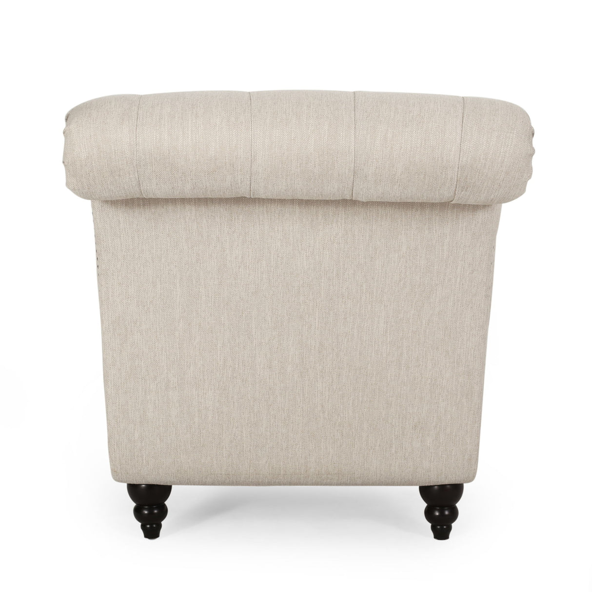 Chaise Lounge With Button Tufted Diamon Stitch - Beige