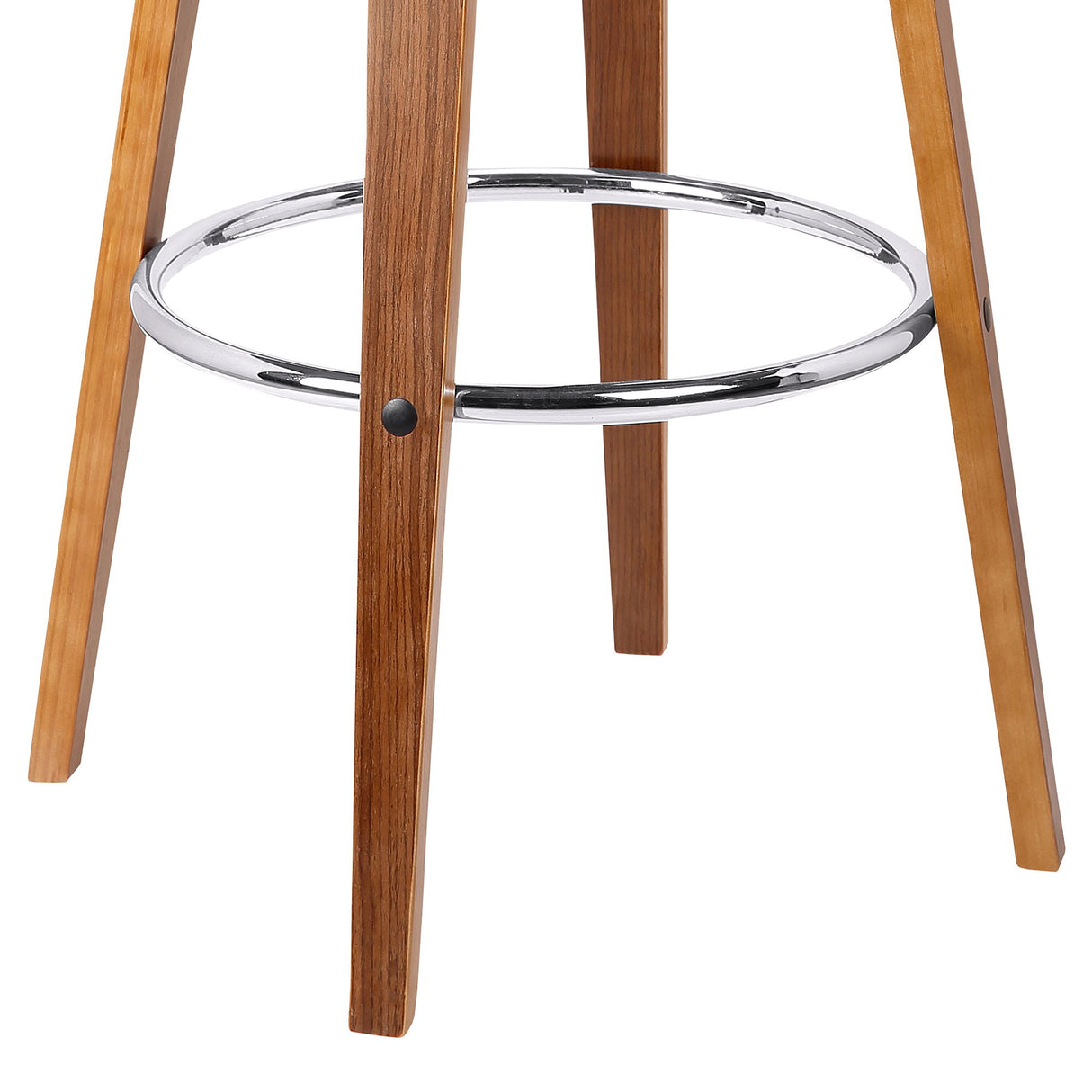 Harbor - 26" Counter Height Backless Swivel Mid-Century Modern Bar Stool - Cream / Walnut