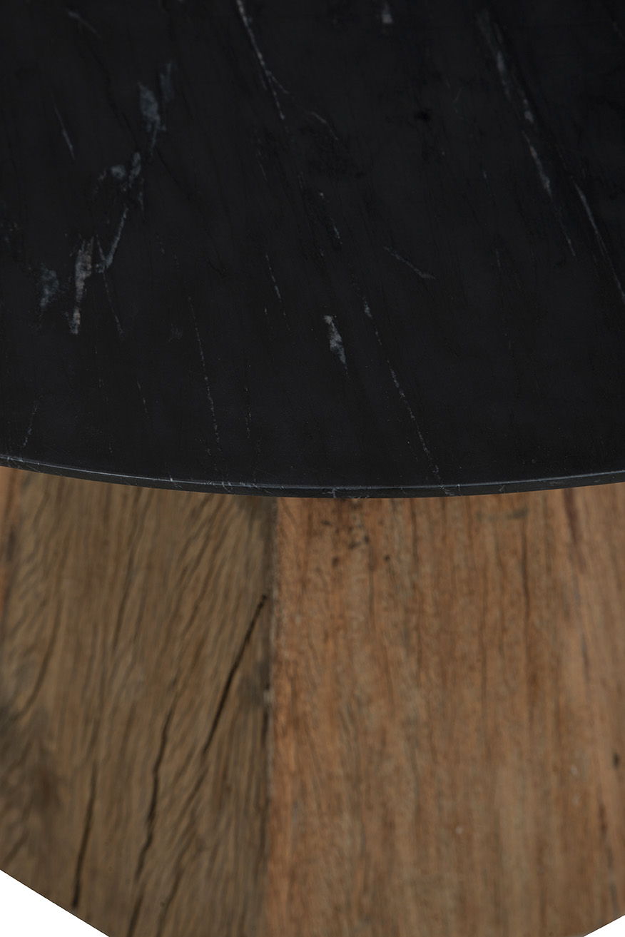 Phoebe - Marble Dining Table - Black / Light Brown