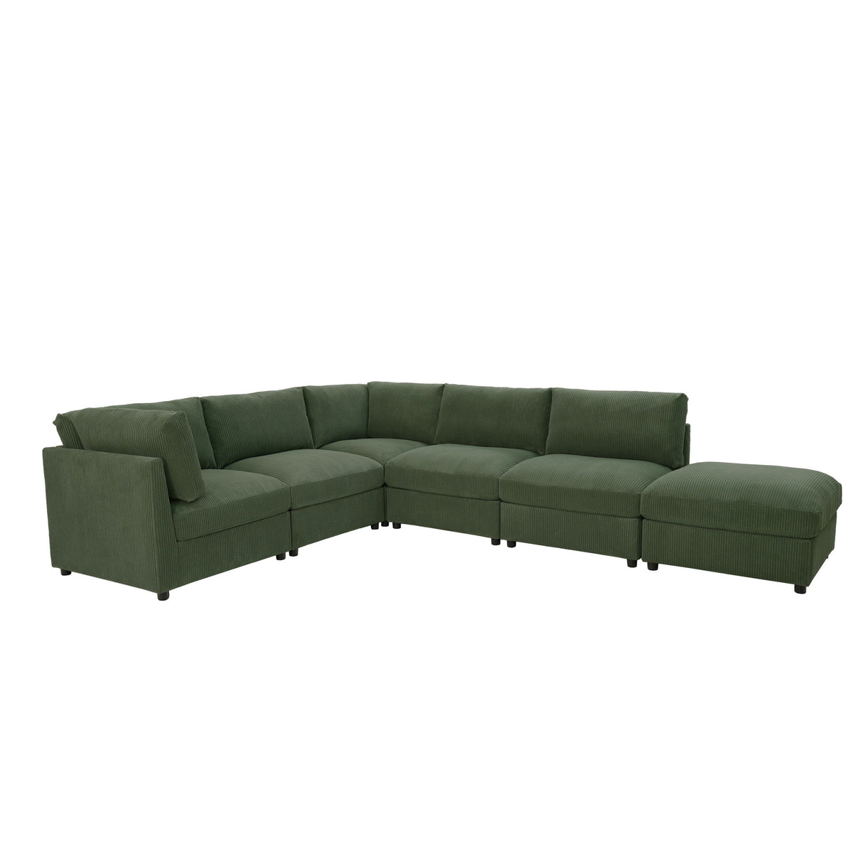 Reversible Modular Sectional & Custom Configuration And Premium Upholstery - Dark Green