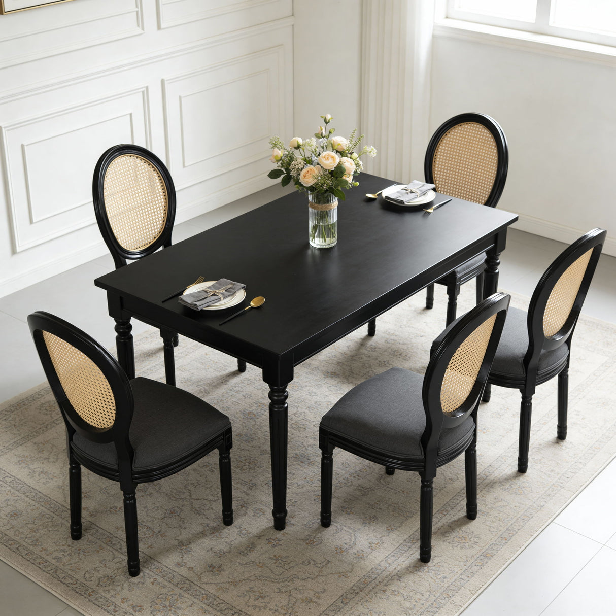 French Country Dining Chairs With Round Back (Set of 2)
