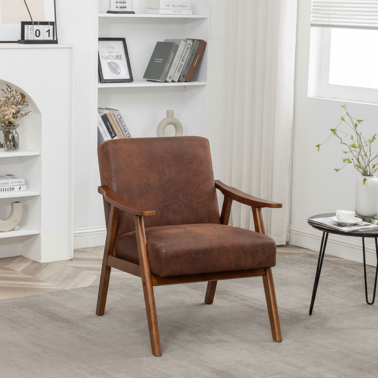 Accent Chair, Classic Mid Century Modern For Extra Seating