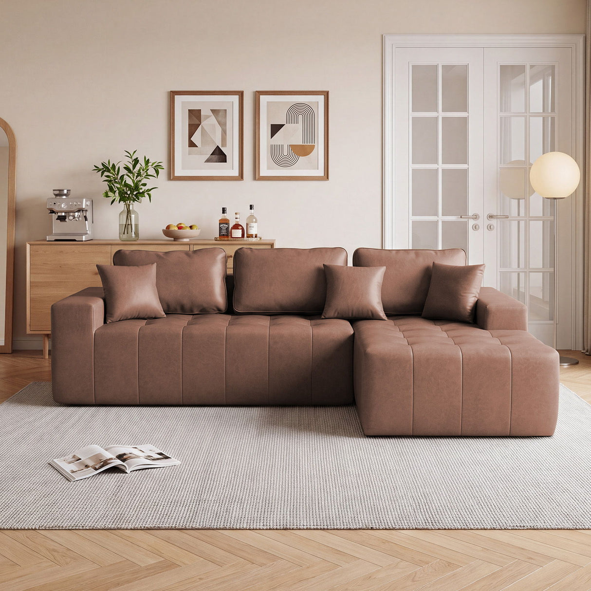 L - Shaped Corner Chaise Sofa Bed